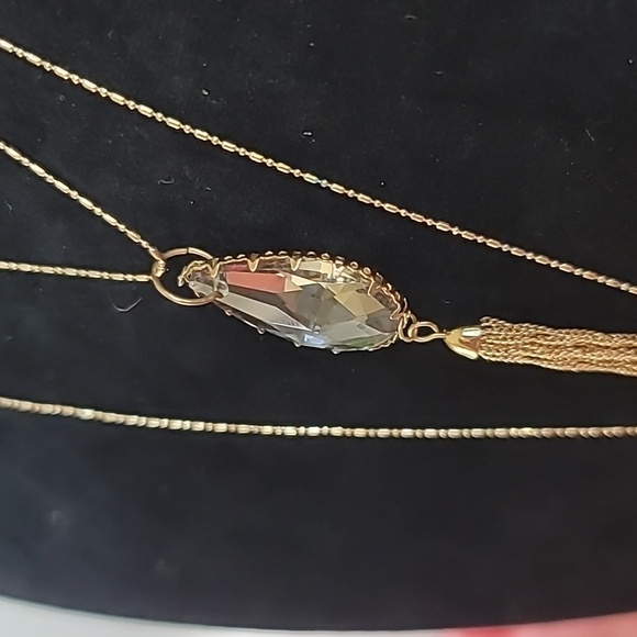 Elegant, Double Crystal, Long Necklace - Picture 7 of 8